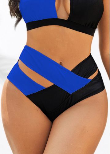 Mid Waisted Blue Cross Strap Bikini Bottom - unsigned - Modalova