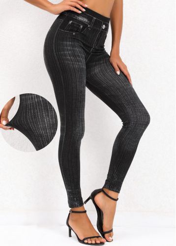 Black High Waisted Ankle Length Leggings - unsigned - Modalova