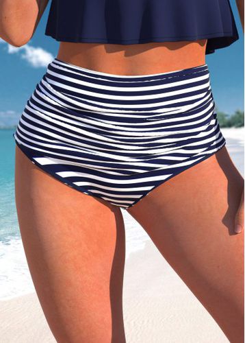 High Waisted Striped Navy Bikini Bottom - unsigned - Modalova