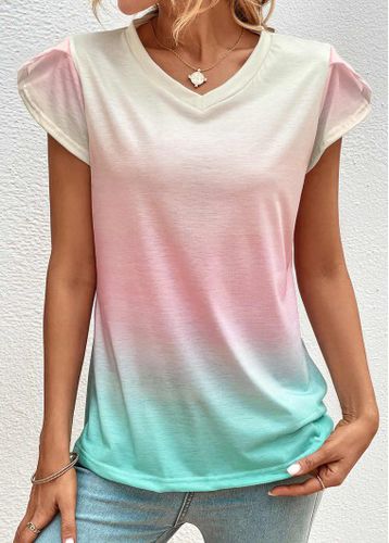 Light Pink Ombre Short Sleeve T Shirt - unsigned - Modalova