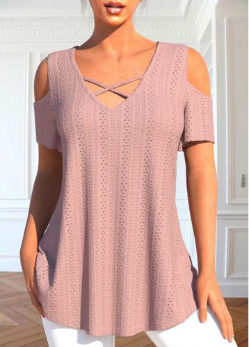 Dusty Pink Breathable Short Sleeve T Shirt - unsigned - Modalova