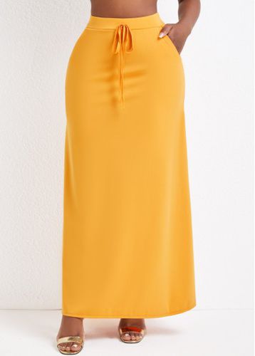 Ginger Pocket A Line Drawastring Maxi Skirt - unsigned - Modalova