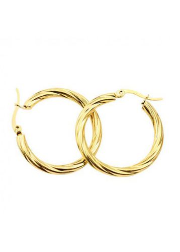 Alloy Detail Geometric Pattern Gold Round Earrings - unsigned - Modalova