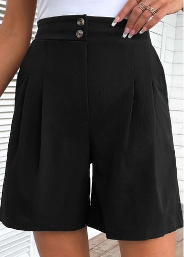 Black Button High Waisted Shorts - unsigned - Modalova