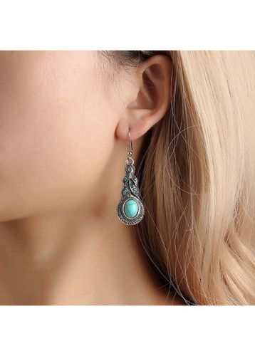 Fashion Vintage Marble Light Blue Earrings - unsigned - Modalova