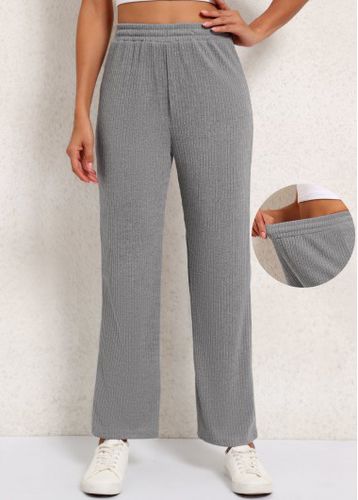 Elastic Waist High Waisted Grey Pants - unsigned - Modalova