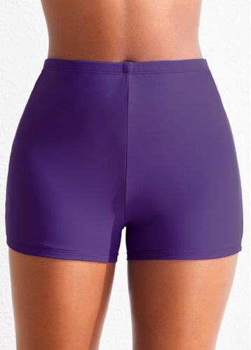 Mid Waisted Dark Purple Swimwear Shorts - unsigned - Modalova