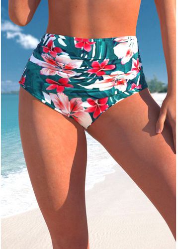 High Waisted Floral Print Turquoise Bikini Bottom - unsigned - Modalova