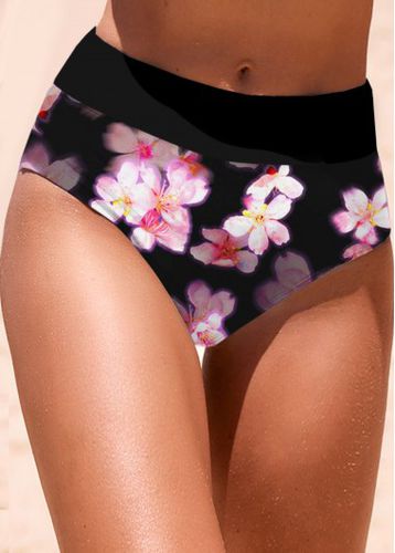Mid Waisted Floral Print Pink Bikini Bottom - unsigned - Modalova