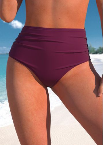 High Waisted Dark Reddish Purple Bikini Bottom - unsigned - Modalova