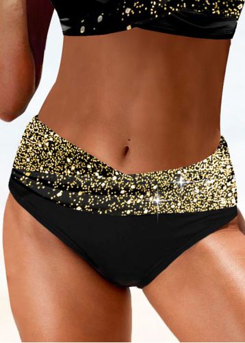 Mid Waisted Gold Shinning Bikini Bottom - unsigned - Modalova