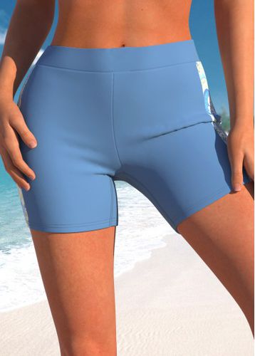 High Waisted Paisley Print Dusty Blue Swim Shorts - unsigned - Modalova