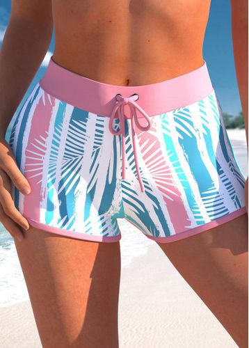 Mid Waisted Multi Stripe Print Pink Swim Shorts - unsigned - Modalova