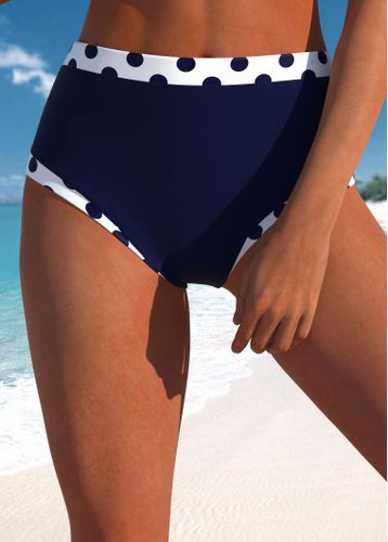 High Waisted Polka Dot Navy Bikini Bottom - unsigned - Modalova