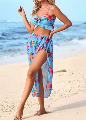 Ruffle Mid Waisted Floral Print Bikini Sets - unsigned - Modalova