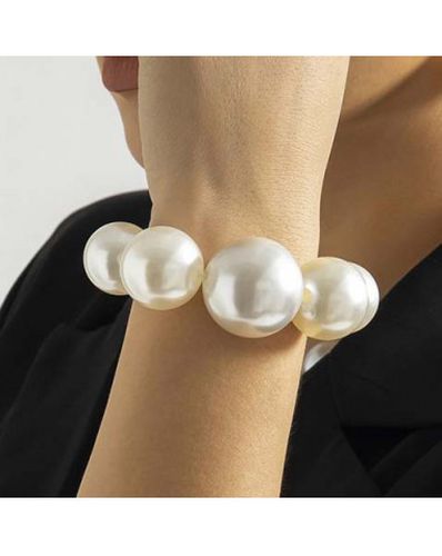 White Pearl Detail Asymmetric Design Bracelet - unsigned - Modalova