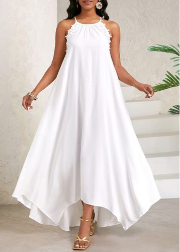 White Lace A Line Sleeveless Maxi Dress - unsigned - Modalova