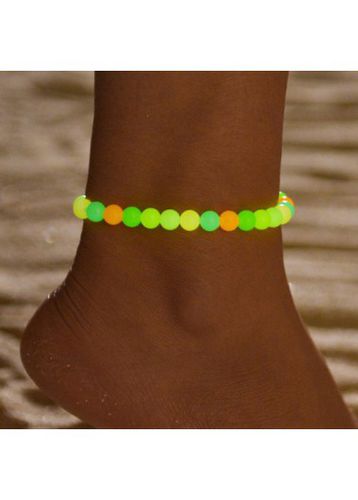 Multi Color Round Luminous Design Anklet - unsigned - Modalova