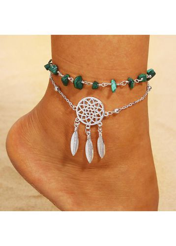 Silvery White Dreamcatcher Hollow Alloy Anklet - unsigned - Modalova