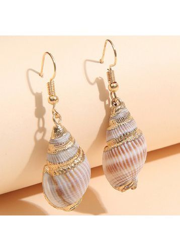 Gold Shell Alloy Conch Detail Earrings - unsigned - Modalova