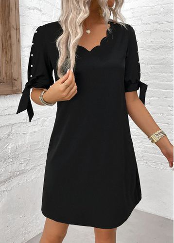 Black Pearl Short A Line V Neck Dress - unsigned - Modalova