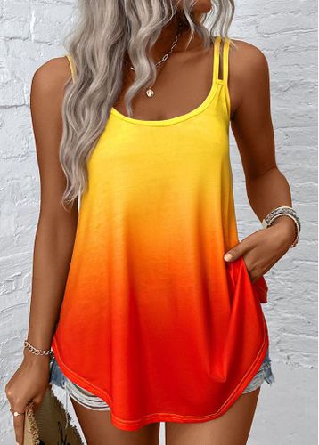 Multi Color Ombre Scoop Neck Camisole Top - unsigned - Modalova