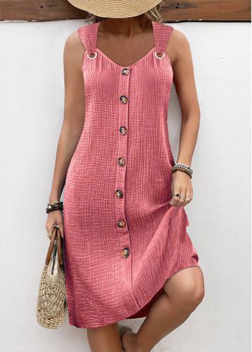 Light Pink Breathable A Line Sleeveless V Neck Dress - unsigned - Modalova