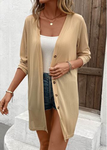 Lightweight Button Up Long Sleeve Light Cardigan - unsigned - Modalova