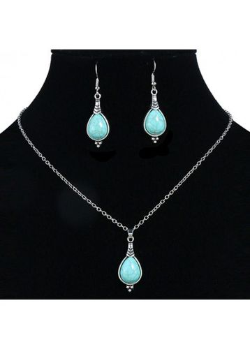 Mint Green Teardrop Design Alloy Earrings - unsigned - Modalova