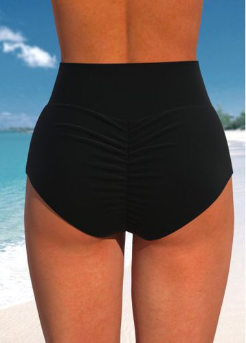 Wide Waistband High Waisted Black Bikini Bottom - unsigned - Modalova