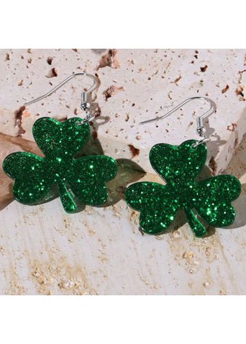 Green Clover Saint Patrick's Day Earrings - unsigned - Modalova