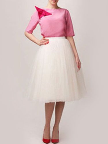 Wedding Petticoat Skirt Cameo Pink Tulle Boneless Short Bridal Petticoat - milanoo.com - Modalova