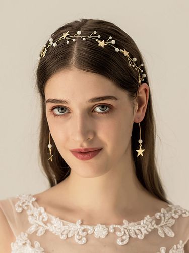 Wedding Headpiece Earrings Headwear Star Metal Hair Accessories For Bride - milanoo.com - Modalova