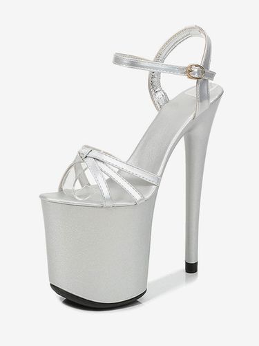 Sandalias de tacón alto sexy Zapatos de baile de barra de plataforma blanca - milanoo.com - Modalova