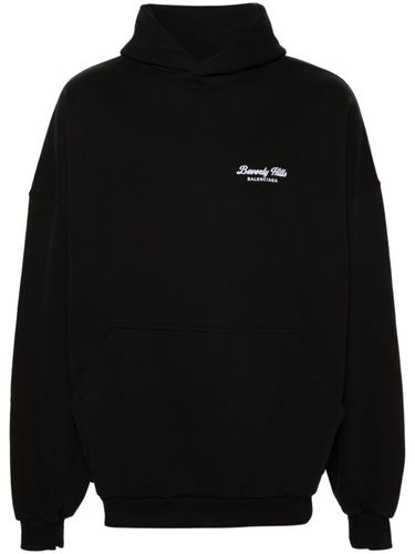 Balenciaga Logo Cotton Hoodie - Balenciaga - Modalova