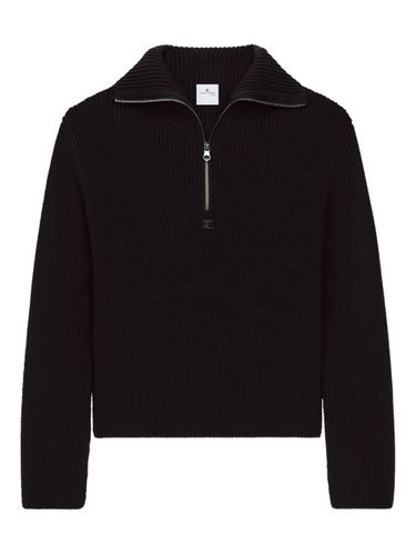 COURRÈGES Zipped Wool Sweater - COURRÈGES - Modalova