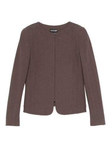 Cotton Blend Blazer Jacket - Emporio Armani - Modalova