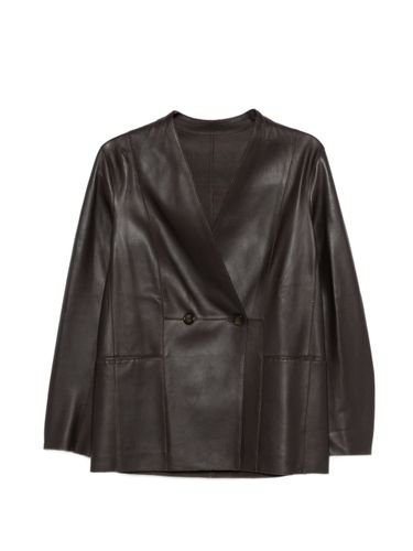 Leather Blazer Jacket - Emporio Armani - Modalova