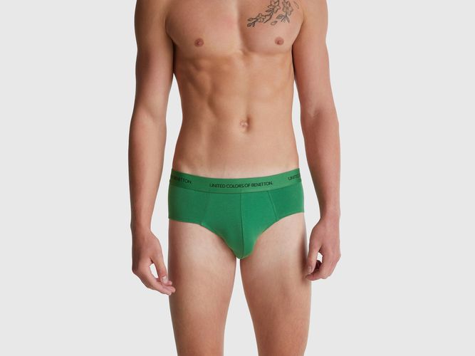 Benetton, Slip En Coton Extensible, Taille: L, Vert - United Colors of Benetton - Modalova