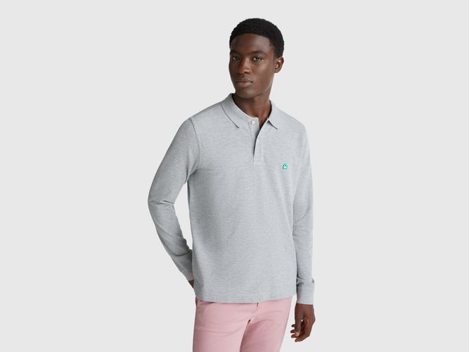 Benetton, Polo En Coton À Manches Longues, Taille: XXL, Gris Clair - United Colors of Benetton - Modalova