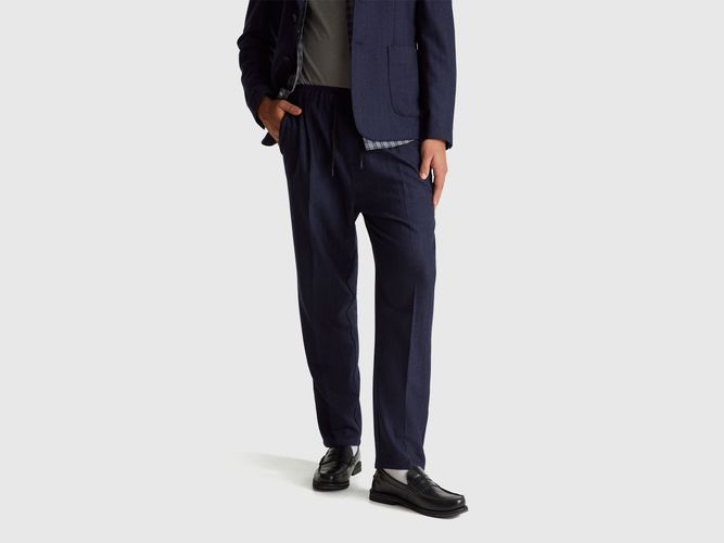 Benetton, Pantalon De Jogging En Flanelle, Taille: L, Bleu Foncé - United Colors of Benetton - Modalova