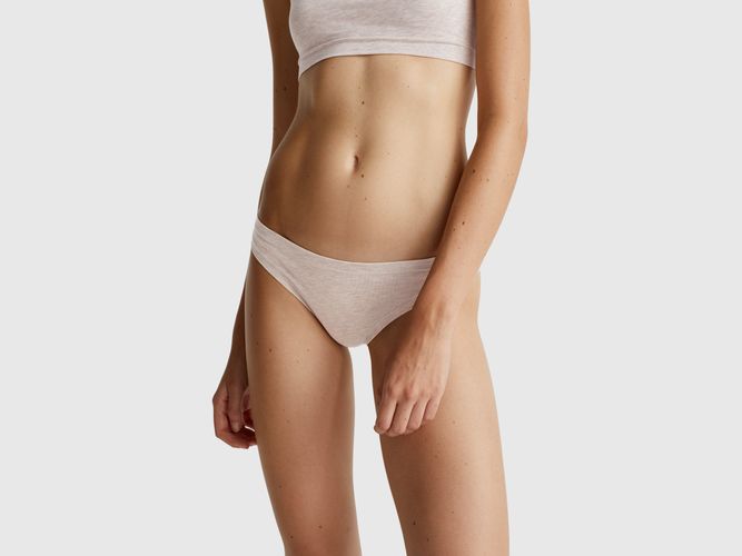 Benetton, Slip Taille Basse En Coton Super Extensible, Taille: OS, Crème - United Colors of Benetton - Modalova