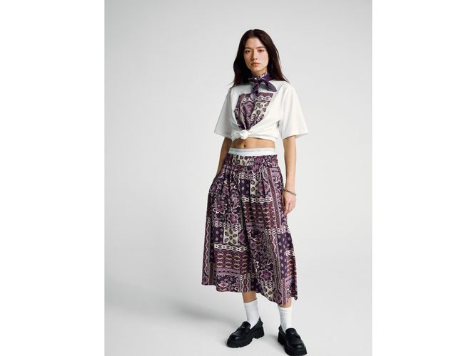 Benetton, Longuette À Imprimé Bandana, Taille: L, Multicolore - United Colors of Benetton - Modalova