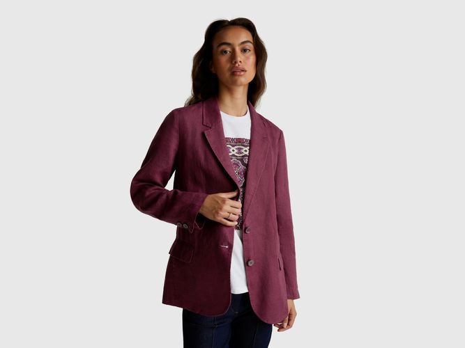 Benetton, Blazer En Pur Lin, Prune - United Colors of Benetton - Modalova