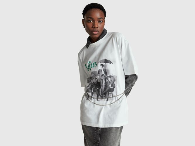 Benetton, T-shirt En Coton Des Beatles, Taille: XXL, Blanc - United Colors of Benetton - Modalova
