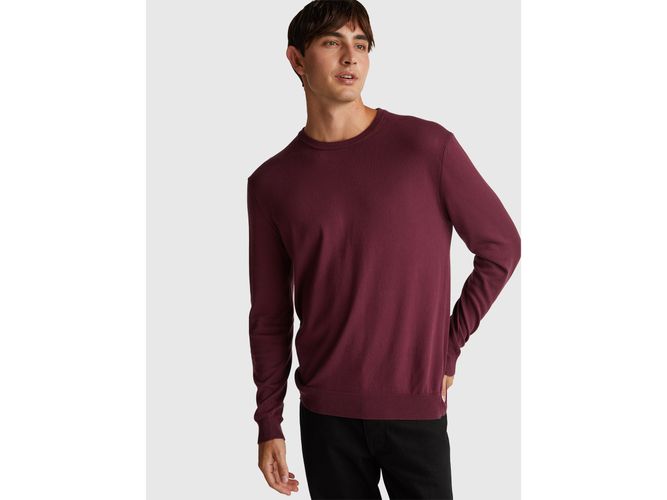 Benetton, Pull Col Rond 100% Coton, Taille: L, Bordeaux - United Colors of Benetton - Modalova