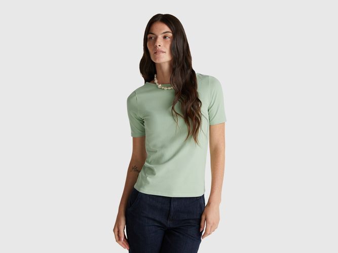 Benetton, T-shirt Réversible Coupe Slim, Taille: L, Vert Clair - United Colors of Benetton - Modalova