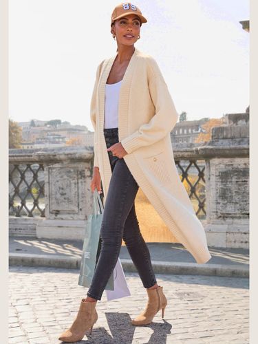 Veste en tricot longueur mollet à la coupe ouverte - LASCANA - Modalova