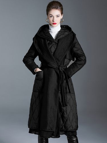 Manteau d\'hiver à capuche avec ceinture - milanoo.com - Modalova