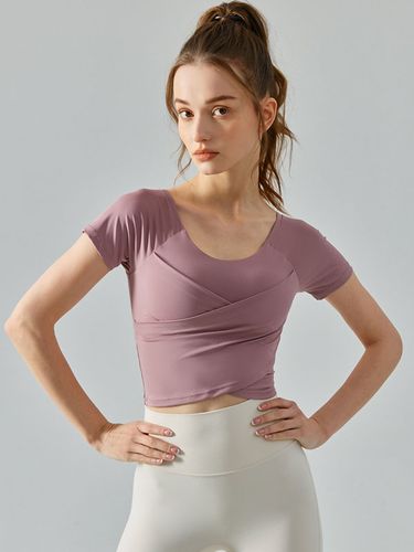 Haut De Tennis Col Rond Top Nylon Manches Courtes Vêtements De Sport - milanoo.com - Modalova